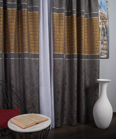Draperie tip panou gri,mustar Draperie tip panou gri,mustar