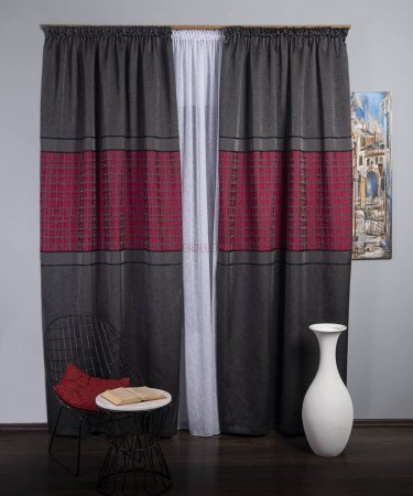 Draperie tip panou gri,rosu Draperie tip panou gri,rosu