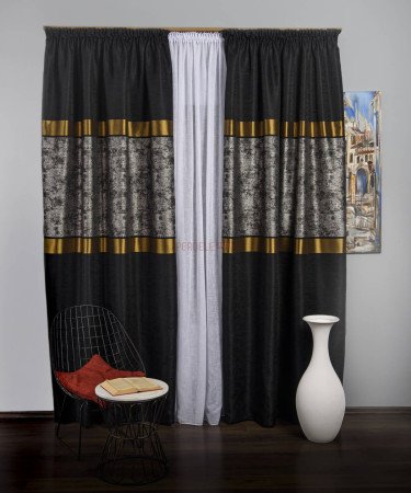 Draperie tip panou negru,argintiu,galben Draperie tip panou negru,argintiu,galben