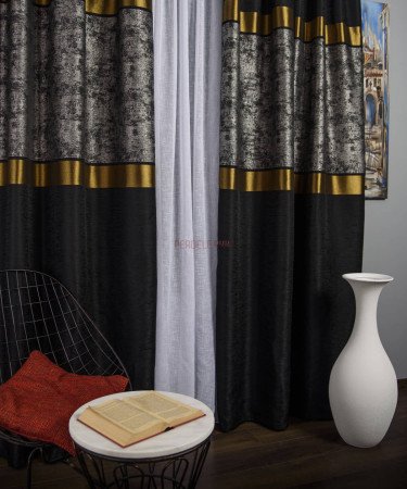 Draperie tip panou negru,argintiu,galben Draperie tip panou negru,argintiu,galben