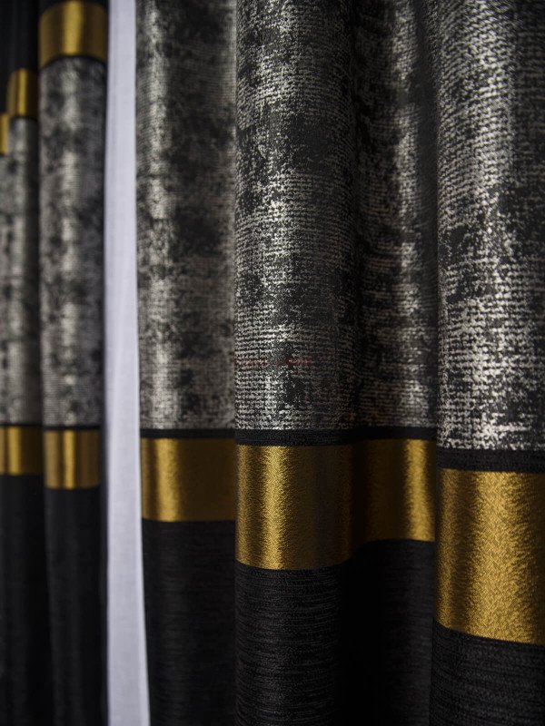 Draperie tip panou negru,argintiu,galben