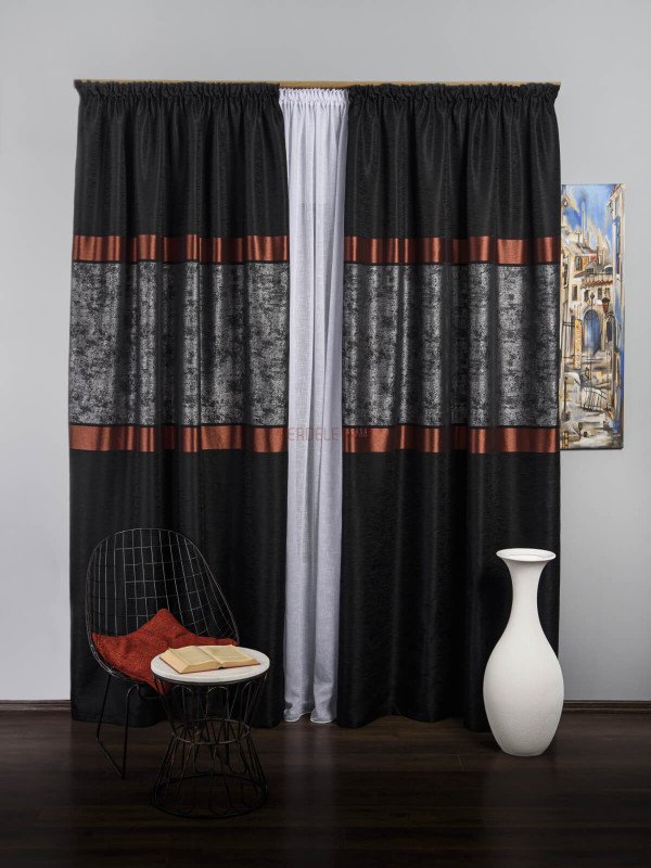 Draperie tip panou negru,gri,cupru