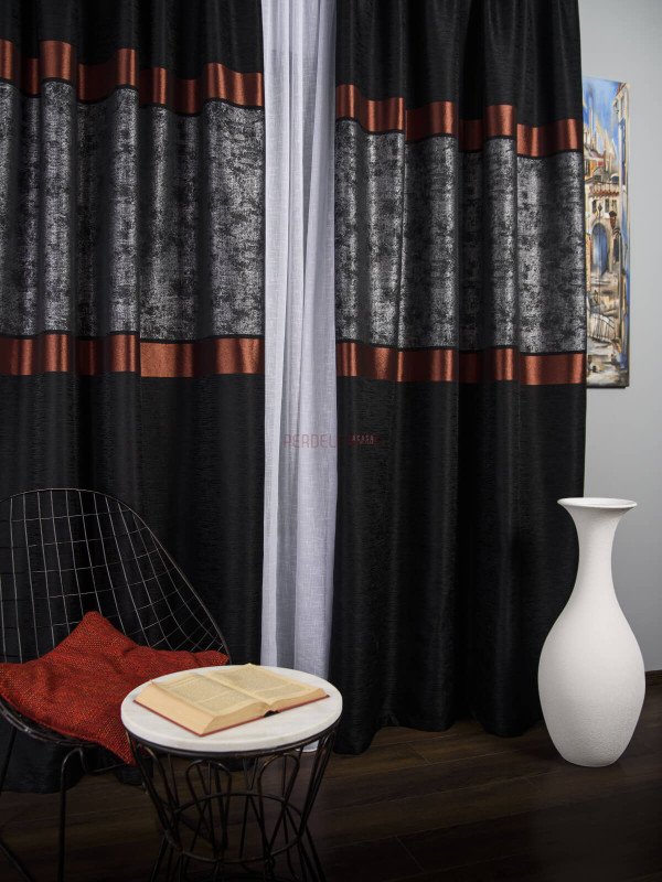 Draperie tip panou negru,gri,cupru
