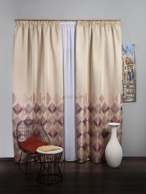 Draperie tip panou roz,lila,bej
