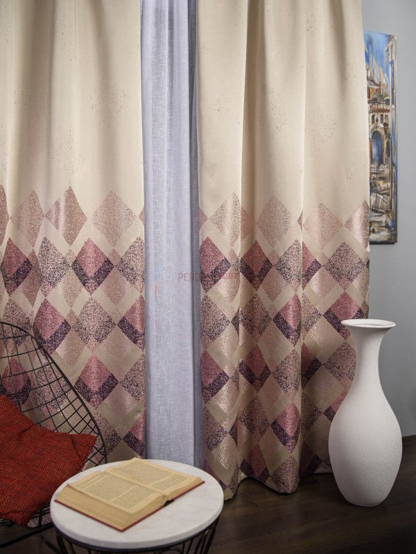 Draperie tip panou roz,lila,bej