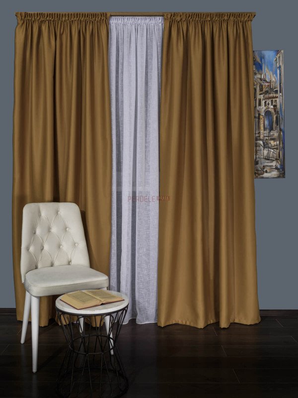 Draperie uni galben mustar