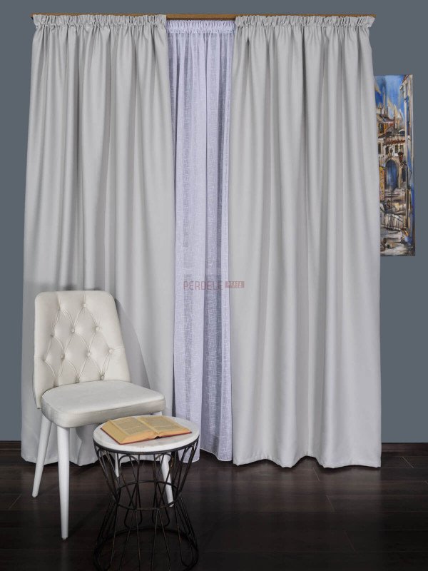 Draperie uni gri deschis