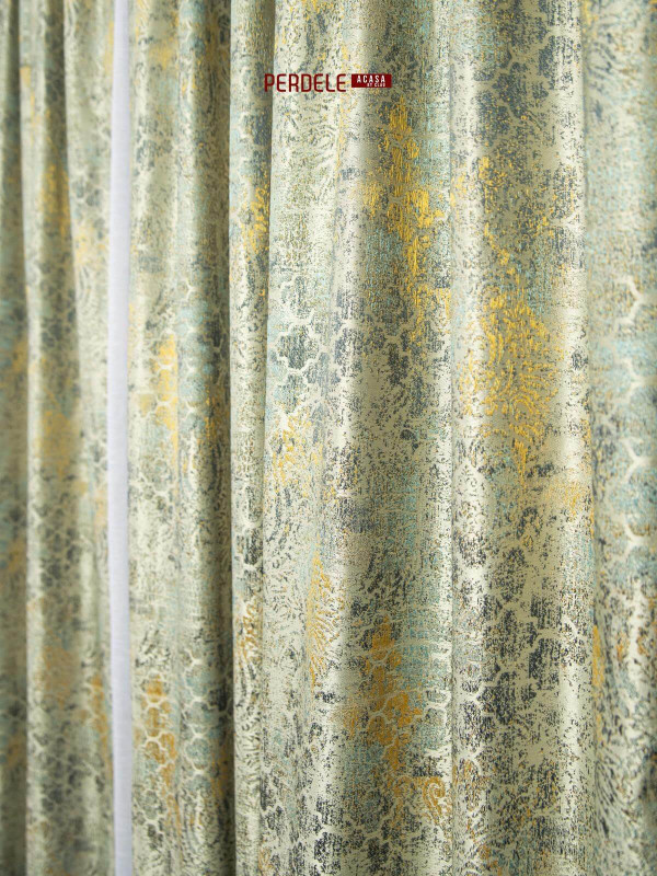 Draperii stofa argintiu,albastru,galben