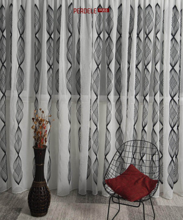 Perdea alb,negru