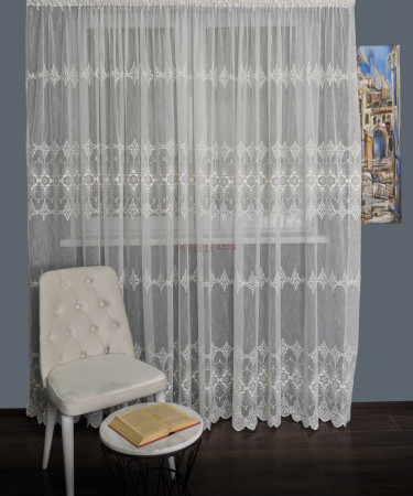 Perdea borangic brodat crem