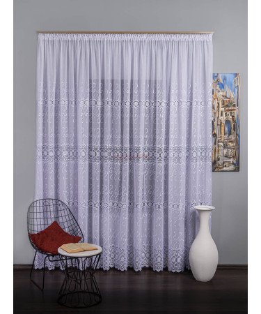 Perdea broderie tip dantela alb Perdea broderie tip dantela alb