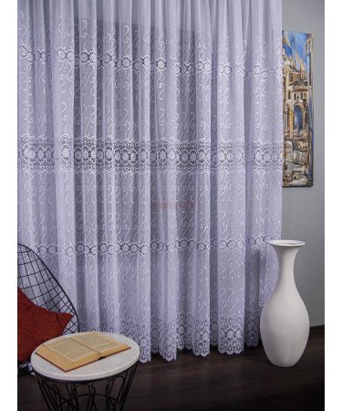 Perdea broderie tip dantela alb Perdea broderie tip dantela alb