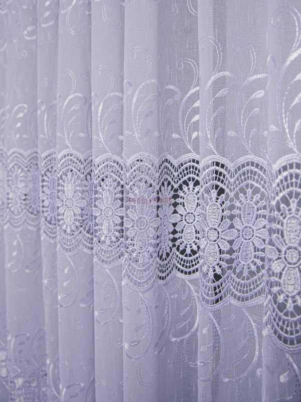 Perdea broderie tip dantela alb