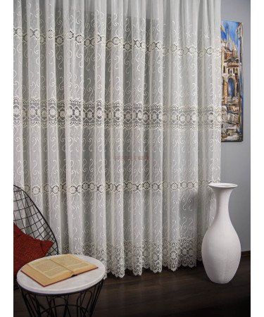 Perdea broderie tip dantela ivoire Perdea broderie tip dantela ivoire