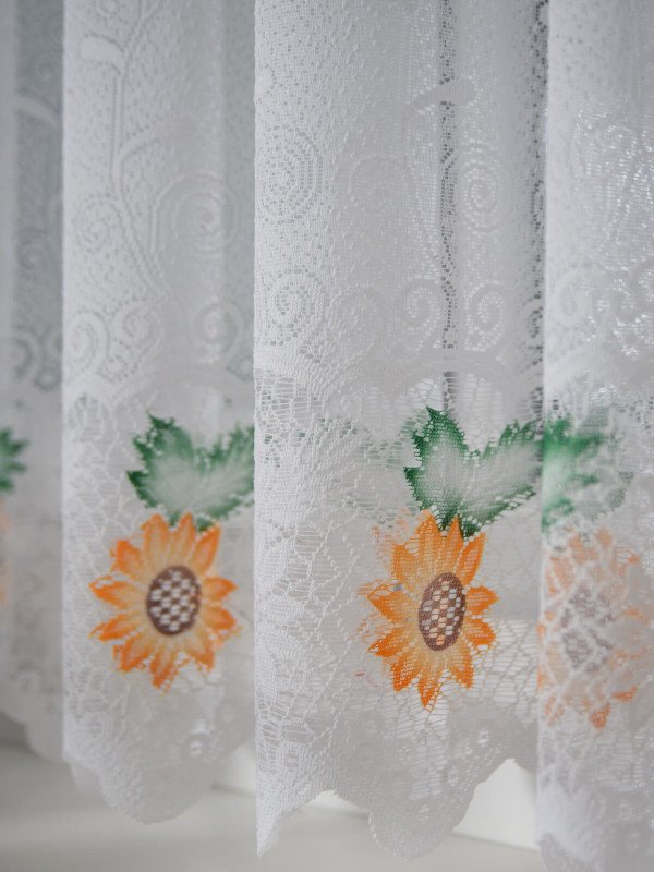 Perdea bucatarie, scurta model floarea soarelui