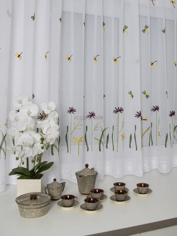 Perdea bucatarie model flori