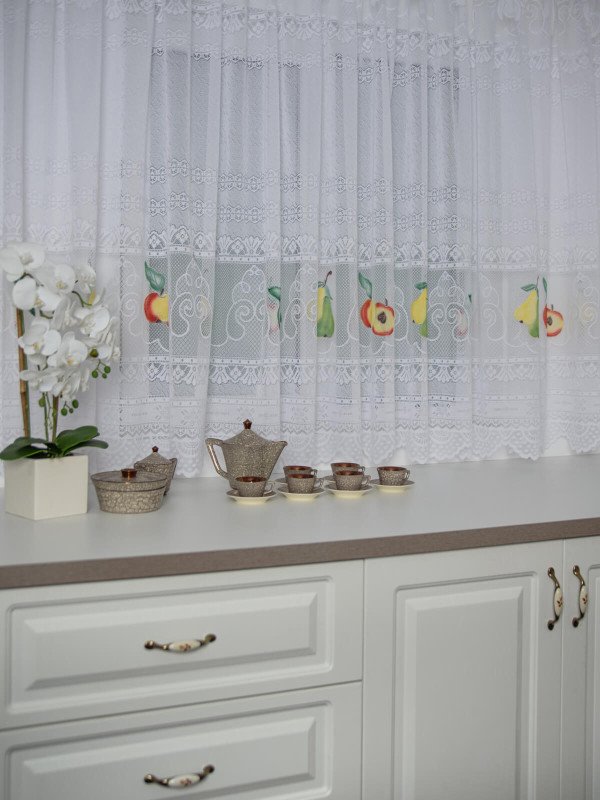 Perdea bucatarie, scurta model fructe Perdea bucatarie, scurta model fructe