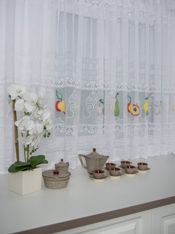 Perdea bucatarie, scurta model fructe Perdea bucatarie, scurta model fructe