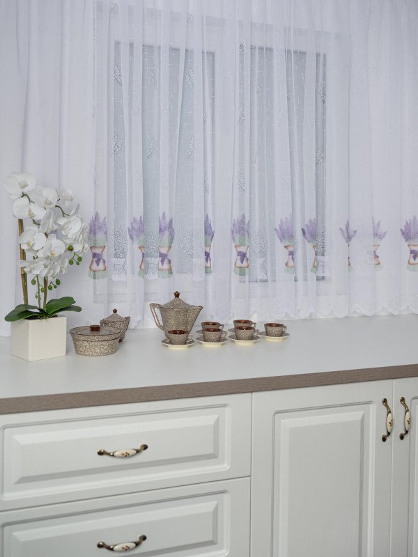 Perdea bucatarie model lavanda