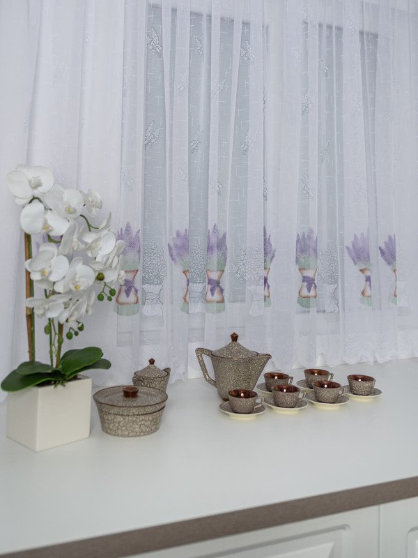 Perdea bucatarie model lavanda