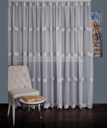 Perdea cristal alb/gri