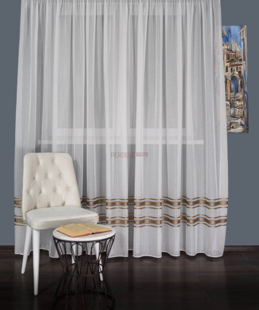 Perdea cristal ivoire/maro