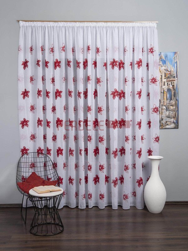 Perdea in,alb,grena Perdea in,alb,grena