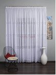 Perdea in brodat, alb, broderie macrame