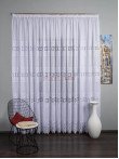 Perdea in brodat, alb, broderie macrame