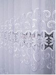 Perdea in brodat, alb, broderie macrame