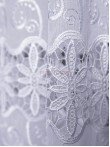 Perdea in brodat, alb, broderie macrame