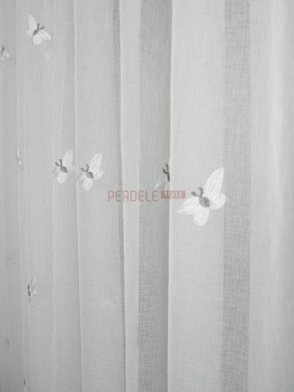 Perdea in brodat, ivoire/gri Perdea in brodat, ivoire/gri