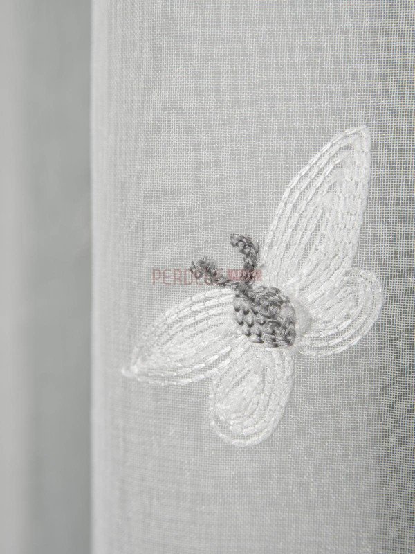 Perdea in brodat, ivoire/gri Perdea in brodat, ivoire/gri