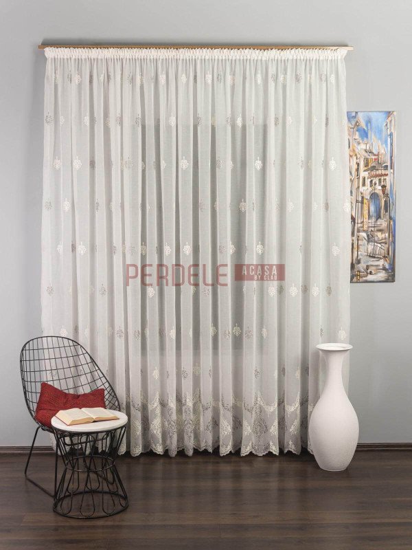 Perdea in cristal , ivoire/gri