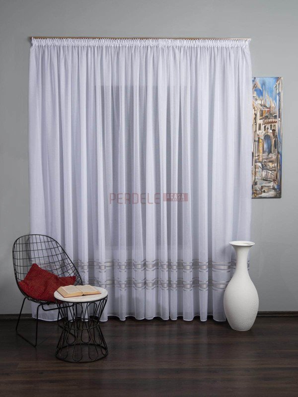 Perdea in cristal, alb/gri Perdea in cristal, alb/gri