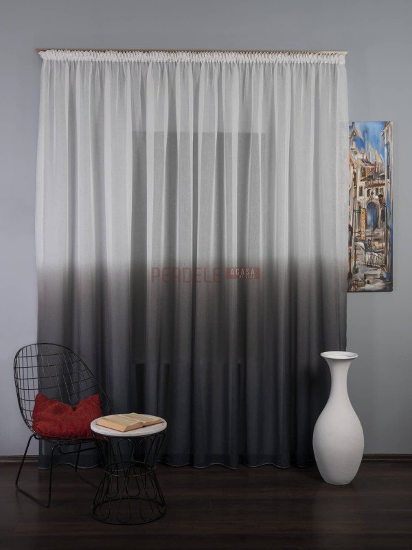 Perdea in degrade alb/gri Perdea in degrade alb/gri