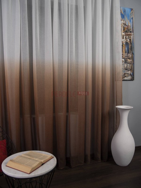 Perdea in degrade alb/maro