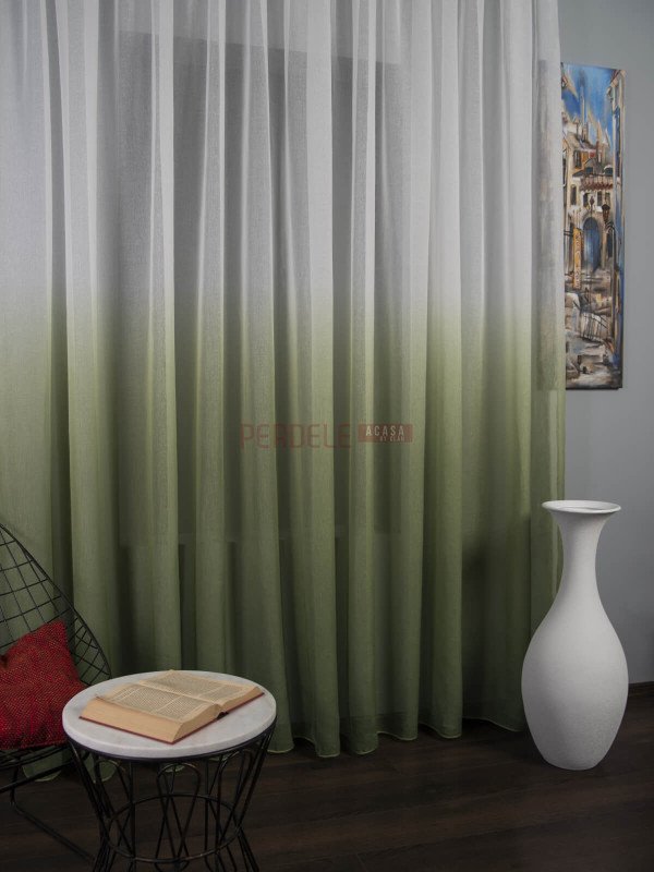 Perdea in degrade alb/verde