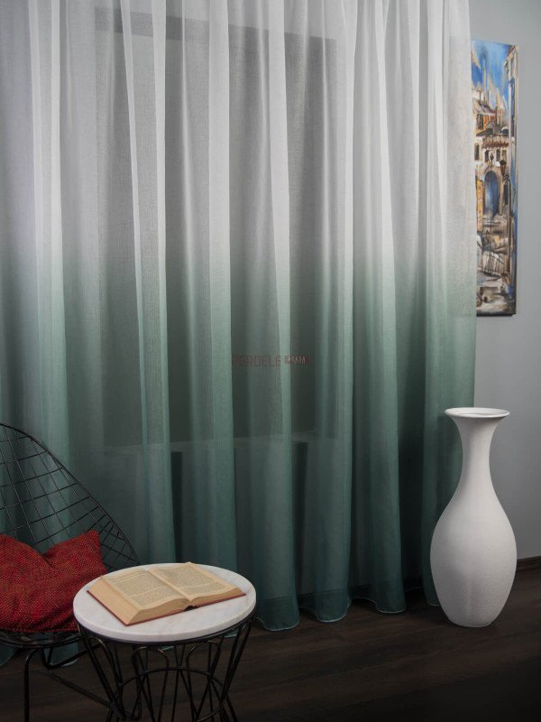 Perdea in, degrade alb/verde