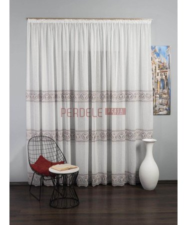 Perdea in ivoire,roz,lila