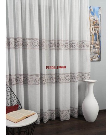 Perdea in ivoire,roz,lila