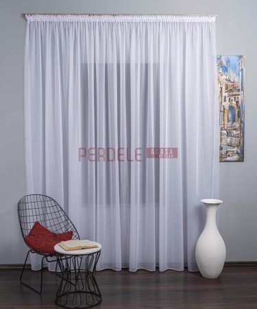 Perdea triplu-voal, alb
