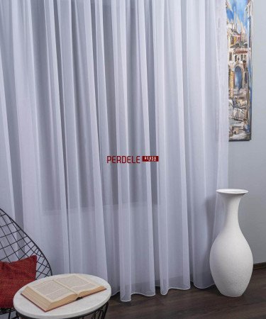 Perdea triplu-voal, alb