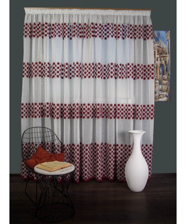 Perdea model flori grena