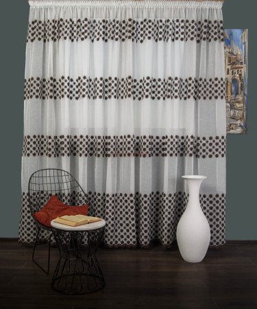 Perdea model flori maro