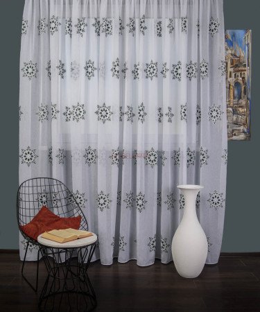 Perdea model flori verde