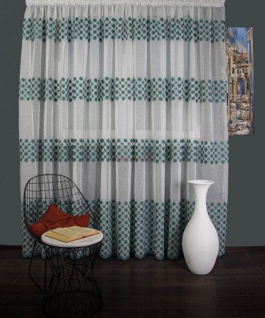 Perdea model flori verde