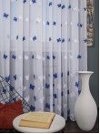 Perdea model fluturi albastru
