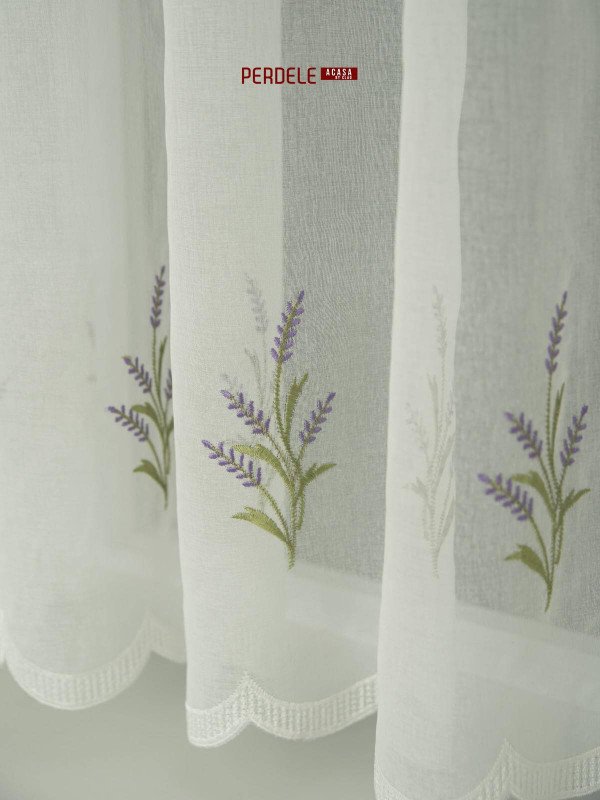 Perdea bucatarie, scurta model lavanda