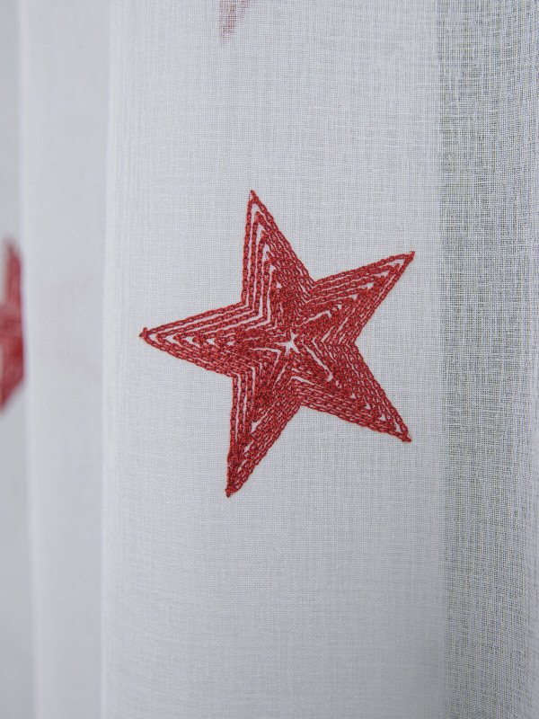 Perdea model stelute alb,rosu Perdea model stelute alb,rosu